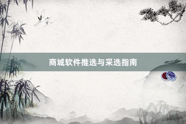 商城软件推选与采选指南